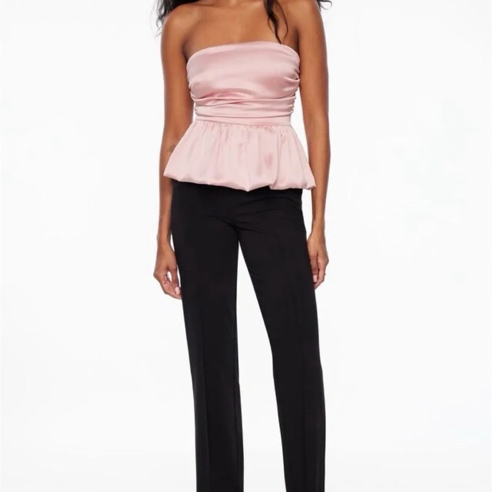 Dynamite Pink Strapless Top - Picture 2 of 4